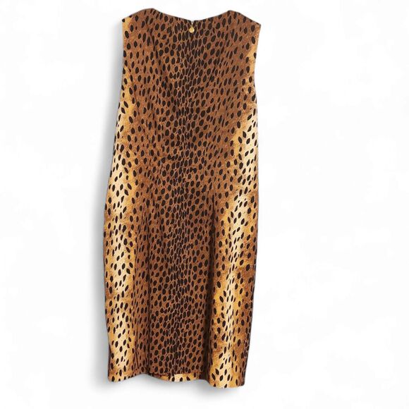 Michael Kors Leopard Print Sleeveless Midi Dress, Women's Size 12 Sheath Shift - Picture 2 of 6